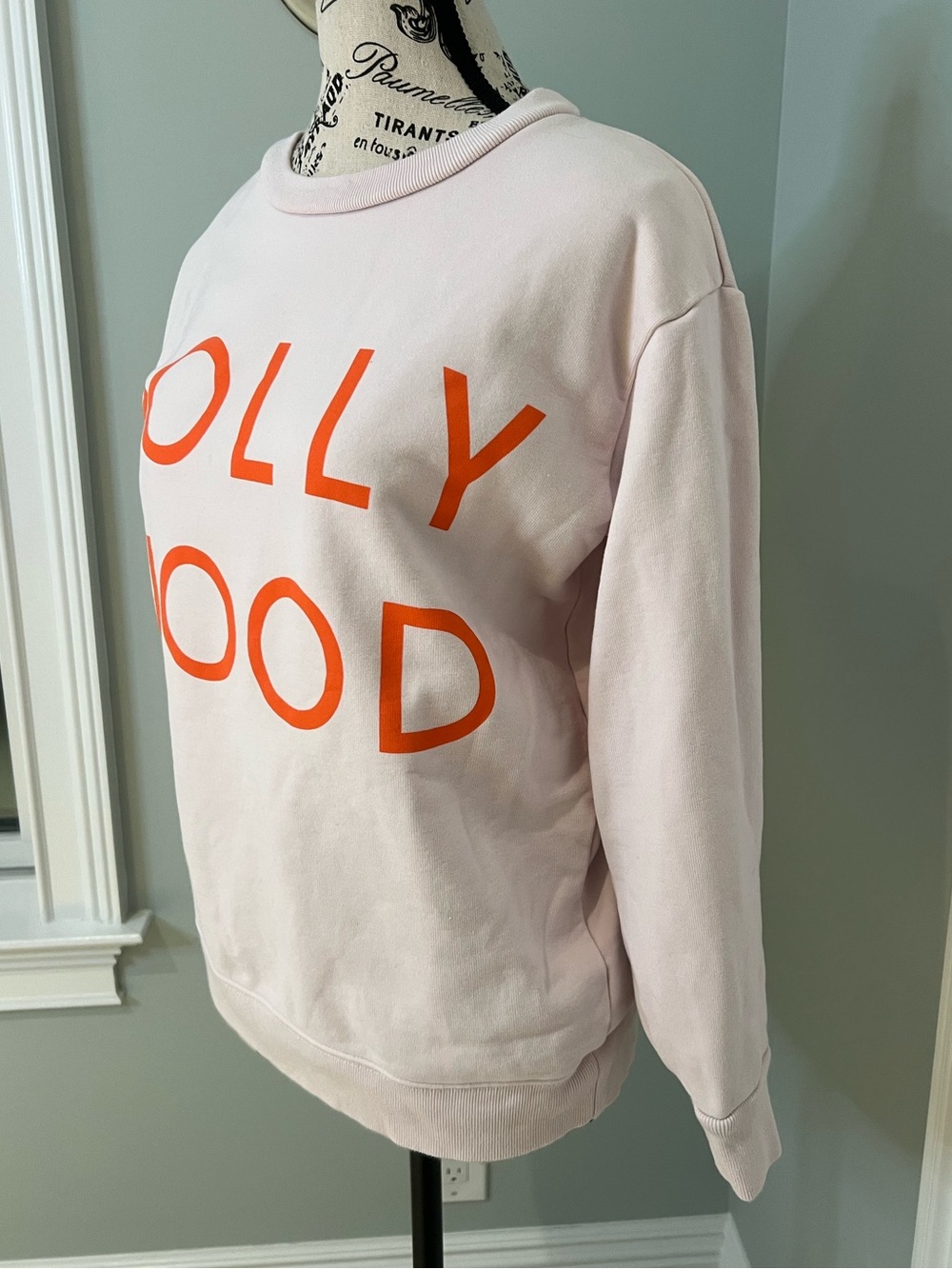 J.Crew Hollywood sweatshirt | faded shell pink bright red lettering | Preowned - Picture 7 of 15